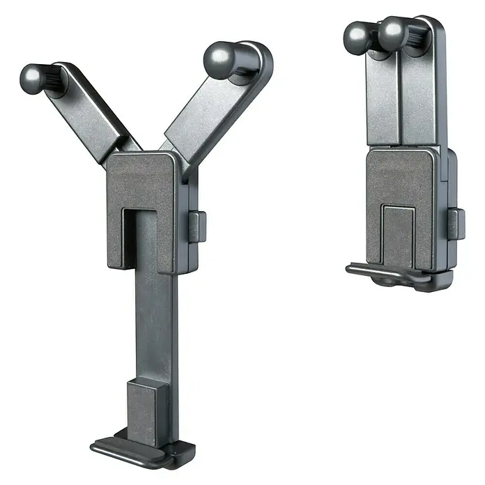 Piher Soporte para tableta 34057 - 7 " - 10,2 " - Dos soportes plateados para teléfonos móviles, ajustables para una fijación segura del dispositivo, ideal para fotos y vídeos.