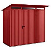 EcoStar Gerätehaus Trend-P Typ 1 (Außenbreite inkl. Dachüberstand: 247,9 cm, Außentiefe inkl. Dachüberstand: 153 cm, Purpurrot, Einzeltür) | BAUHAUS