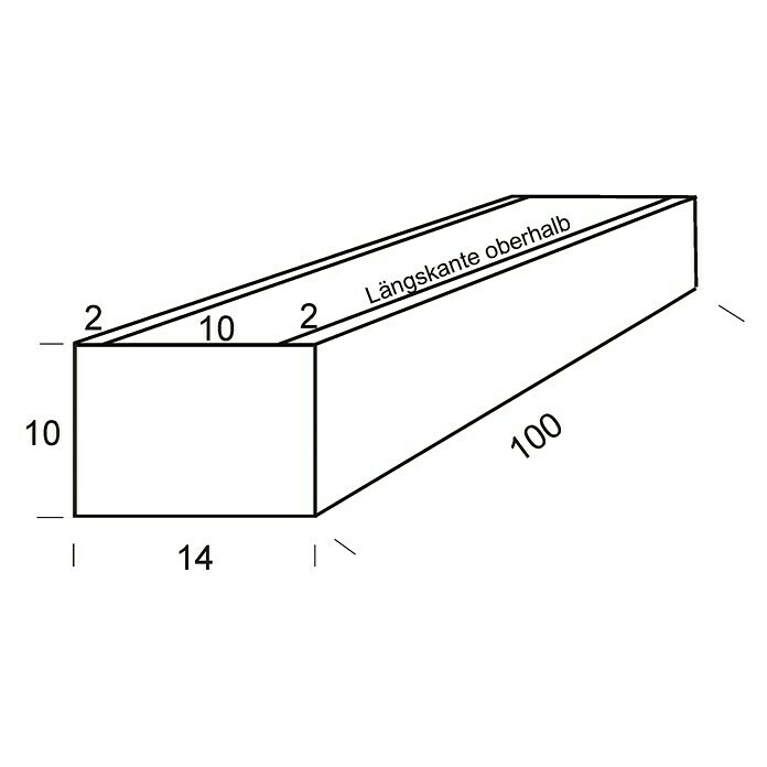 WMT Pflanzkasten RAL 7016L x B x H: 100 x 14 x 10 cm, Anthrazit, Geeignet für: Stabgitterzäune & Doppelstabmatten, Stahl Sketch