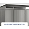 EcoStar Gerätehaus Trend-P Typ 2 (Außenbreite inkl. Dachüberstand: 247,9 cm, Außentiefe inkl. Dachüberstand: 283,4 cm, Grau, Einzeltür) | BAUHAUS