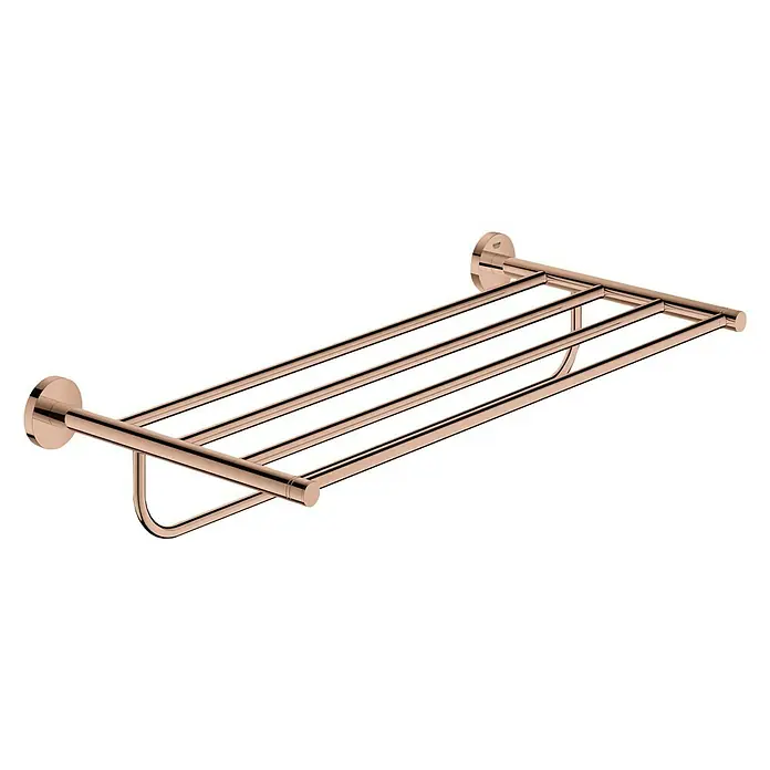 Grohe Essentials Multi-Badetuchhalter - Mit Ablage, Warm Sunset, Glänzend - Elegantes roségoldenes Handtuchregal zur Wandmontage. Ideal für Badezimmer, bietet stilvollen Stauraum für Handtücher und Badaccessoires.