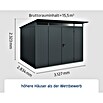 EcoStar Gerätehaus Trend-P Typ 3 (Außenbreite inkl. Dachüberstand: 312,7 cm, Außentiefe inkl. Dachüberstand: 283,4 cm, Anthrazitgrau, Doppeltür) | BAUHAUS