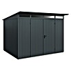 EcoStar Gerätehaus Trend-P Typ 3 (Außenbreite inkl. Dachüberstand: 312,7 cm, Außentiefe inkl. Dachüberstand: 283,4 cm, Anthrazitgrau, Doppeltür) | BAUHAUS