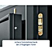 EcoStar Gerätehaus Elegant-P Typ 2 (Außenbreite inkl. Dachüberstand: 247,9 cm, Außentiefe inkl. Dachüberstand: 283,4 cm, Anthrazitgrau, Doppeltür) | BAUHAUS