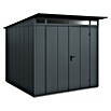 EcoStar Gerätehaus Elegant-P Typ 2 (Außenbreite inkl. Dachüberstand: 247,9 cm, Außentiefe inkl. Dachüberstand: 283,4 cm, Anthrazitgrau, Doppeltür) | BAUHAUS