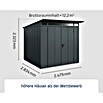 EcoStar Gerätehaus Elegant-P Typ 2 (Außenbreite inkl. Dachüberstand: 247,9 cm, Außentiefe inkl. Dachüberstand: 283,4 cm, Anthrazitgrau, Doppeltür) | BAUHAUS