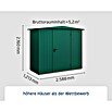 EcoStar Gerätehaus Trend-S Typ 1 (Außenbreite inkl. Dachüberstand: 258,8 cm, Außentiefe inkl. Dachüberstand: 121,3 cm, Moosgrün, Einzeltür) | BAUHAUS