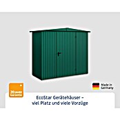 EcoStar Gerätehaus Trend-S Typ 1 (Außenbreite inkl. Dachüberstand: 258,8 cm, Außentiefe inkl. Dachüberstand: 121,3 cm, Moosgrün, Einzeltür) | BAUHAUS