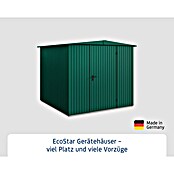 EcoStar Gerätehaus Trend-S Typ 2 (Außenbreite inkl. Dachüberstand: 258,8 cm, Außentiefe inkl. Dachüberstand: 247,7 cm, Moosgrün, Einzeltür) | BAUHAUS