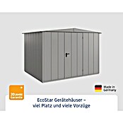 EcoStar Gerätehaus Elegant-S Typ 3 (Außenbreite inkl. Dachüberstand: 323,6 cm, Außentiefe inkl. Dachüberstand: 247,7 cm, Grau, Einzeltür) | BAUHAUS