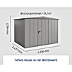 EcoStar Gerätehaus Elegant-S Typ 3 (Außenbreite inkl. Dachüberstand: 323,6 cm, Außentiefe inkl. Dachüberstand: 247,7 cm, Grau, Einzeltür) | BAUHAUS