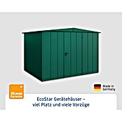 EcoStar Gerätehaus Elegant-S Typ 3 (Außenbreite inkl. Dachüberstand: 323,6 cm, Außentiefe inkl. Dachüberstand: 247,7 cm, Moosgrün, Einzeltür) | BAUHAUS