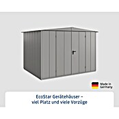 EcoStar Gerätehaus Elegant-S Typ 3 (Außenbreite inkl. Dachüberstand: 323,6 cm, Außentiefe inkl. Dachüberstand: 247,7 cm, Grau, Doppeltür) | BAUHAUS
