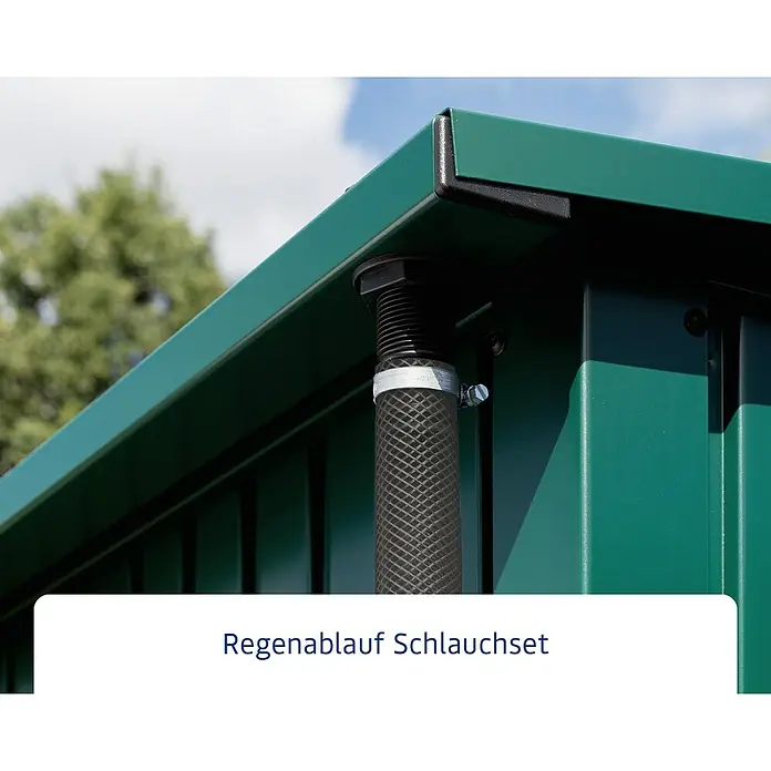 EcoStar Schlauch-Set - Passend für: EcoStar Gerätehäuser - Regenablauf-Schlauchset für Gartenhäuser zur Ableitung von Regenwasser vom Dach. Praktisches Zubehör für die Regenwasserableitung.