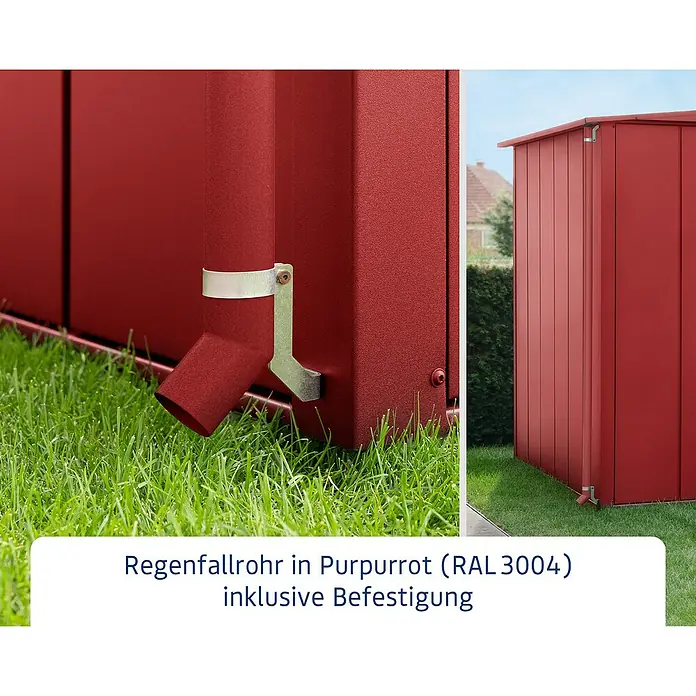 EcoStar Regenfallrohr-SetPassend für: EcoStar Gerätehäuser, Purpurrot
