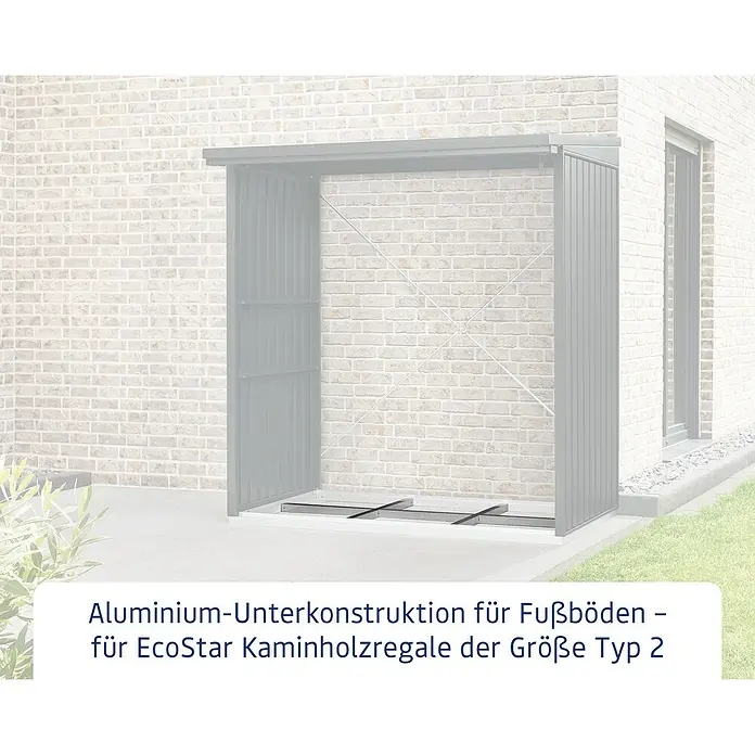 EcoStar Unterkonstruktion - 168 x 70,5 cm, Passend für: EcoStar Kaminholzregal - Aluminium-Unterkonstruktion für EcoStar Kaminholzregale Größe Typ 2.
