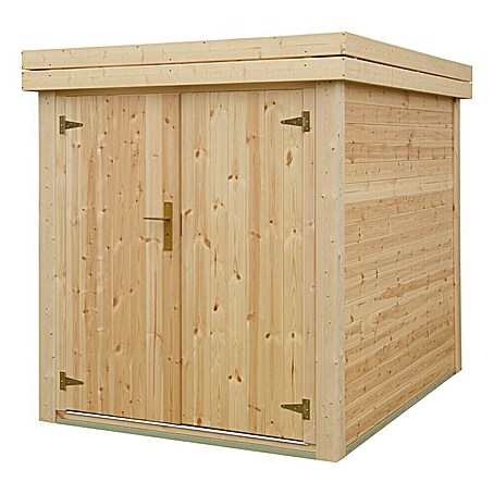 Kiehnholz Gerätehaus (Außenmaß inkl. Dachüberstand (B x T): 164 x 221 cm, Holz, Natur)