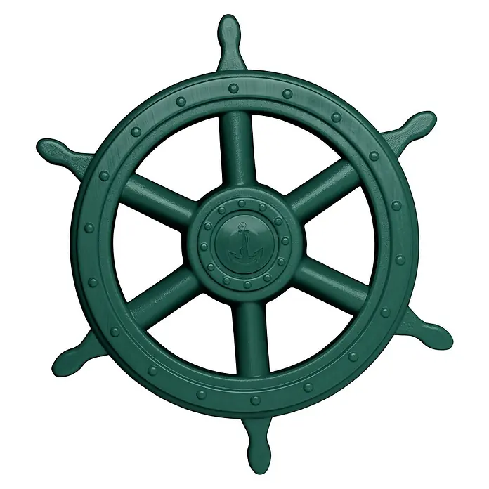 Swing King Kinder-Lenkrad - Durchmesser: 40 cm, Kunststoff, Grün - Grüne Schiffssteuerrad-Dekoration mit Ankeremblem für nautisches Flair und maritime Akzente in jedem Raum.