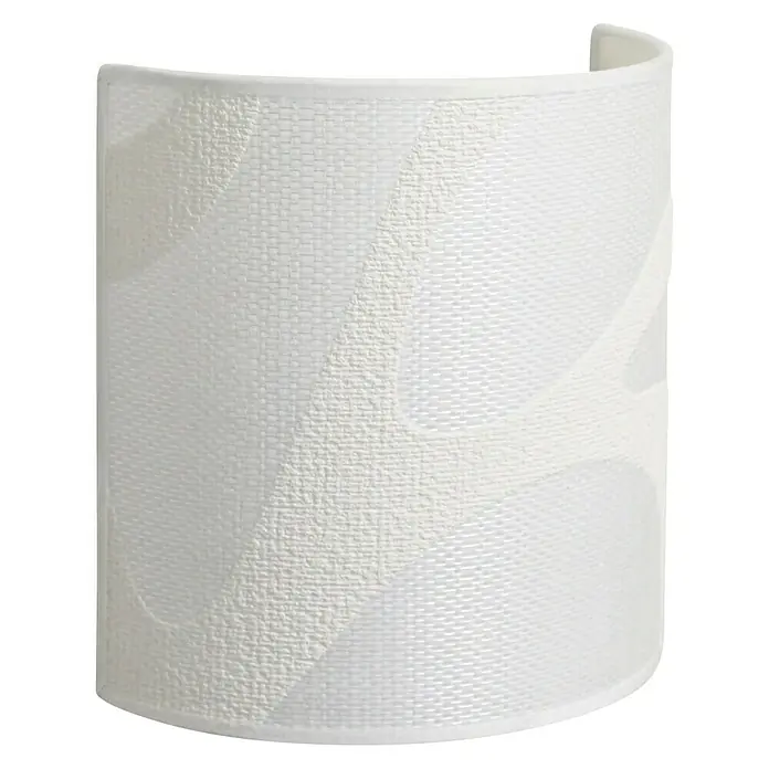 Idp Lampshades Fibra ondas Aplique de pared - L x An x Al: 10 x 20 x 20 cm, Blanco - Lámpara de pared blanca con patrón texturizado. Su diseño elegante proporciona una iluminación agradable y un elemento decorativo para cualquier pared.