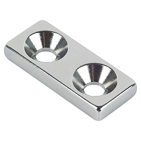 Fix-o-moll Magnet Neodym mit Senkbohrung (Rechteckig, L x B x H: 28 x 12 x 4 mm)