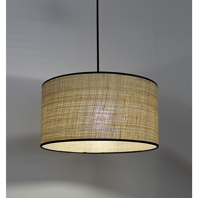 Idp Lampshades Fine negra Lámpara colgante redonda (40 W, Ø x Al: 38 x 20 cm, Crema/Negro, E27) | BAUHAUS