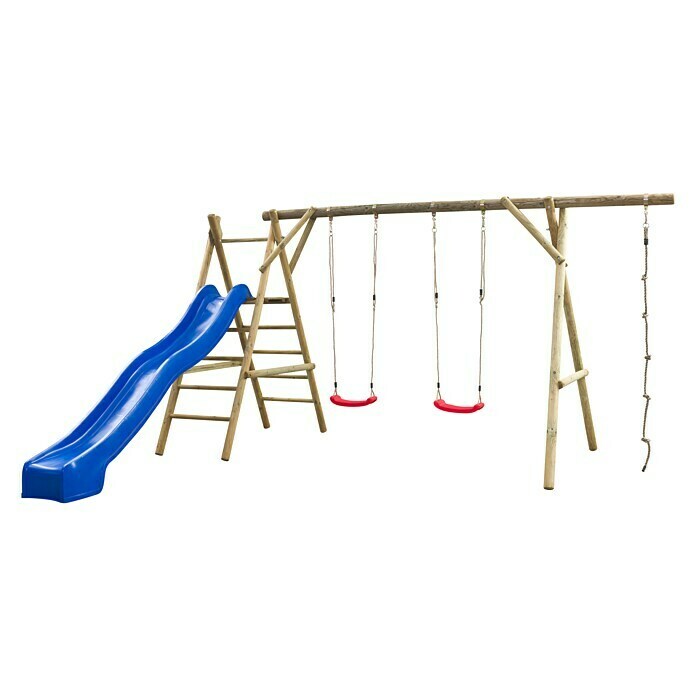 Swing King Kinderspielturm Noortje (L x B x H: 375 x 450 x 220 cm, Holz/ Blau) | BAUHAUS