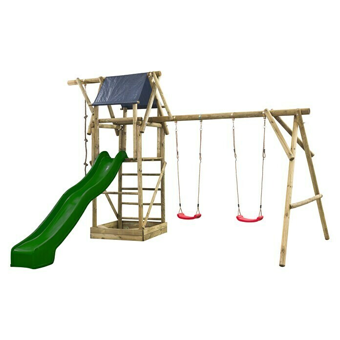 Swing King Kinderspielturm Niels (L x B x H: 500 x 380 x 290 cm, Holz/ Grün) | BAUHAUS