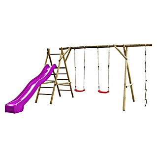 Swing King Kinderspielturm Noortje (L x B x H: 375 x 450 x 220 cm, Holz/ Violet)