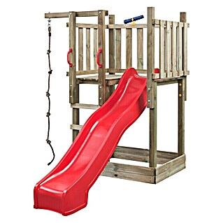 Swing King Kinderspielturm Mario (L x B x H: 131 x 250 x 209 cm, Holz/ Rot)