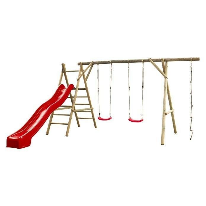 Swing King Kinderspielturm Noortje (L x B x H: 375 x 450 x 220 cm, Holz/ Rot) | BAUHAUS