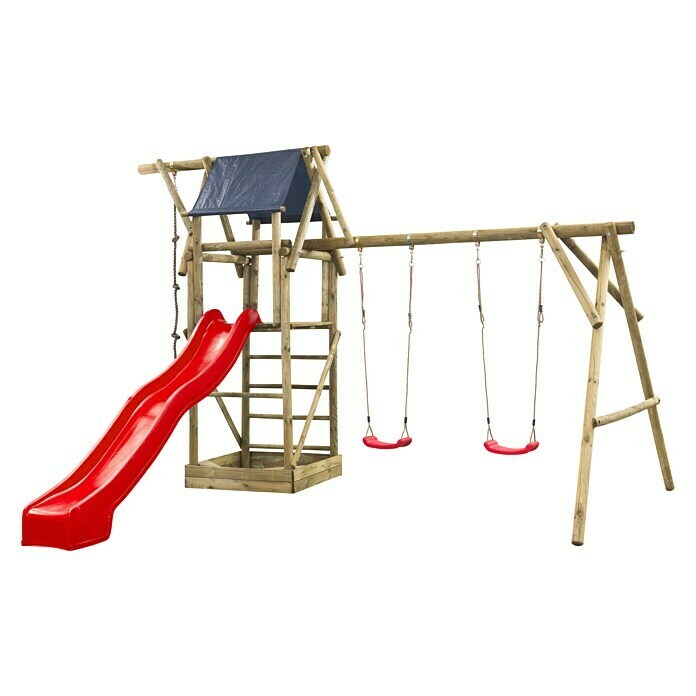 Swing King Kinderspielturm Niels (L x B x H: 500 x 380 x 290 cm, Holz/ Rot) | BAUHAUS