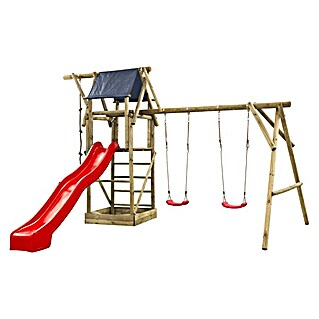 Swing King Kinderspielturm Niels (L x B x H: 500 x 380 x 290 cm, Holz/ Rot)