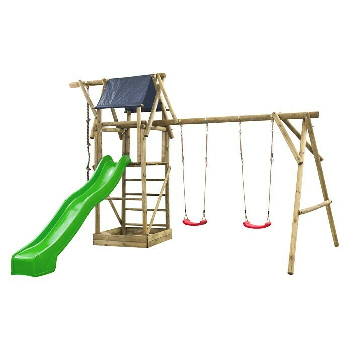 Swing King Kinderspielturm Niels (L x B x H: 500 x 380 x 290 cm, Holz/ Apfelgrün) | BAUHAUS