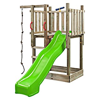 Swing King Kinderspielturm Mario (L x B x H: 131 x 250 x 209 cm, Holz/ Apfelgrün)