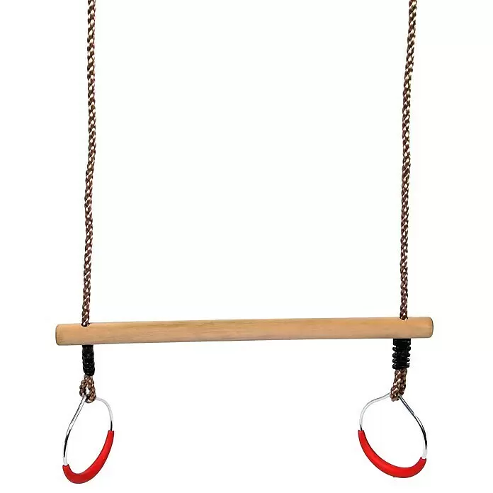 Swing King Ringtrapez - Holz/ Rot - Detailaufnahme