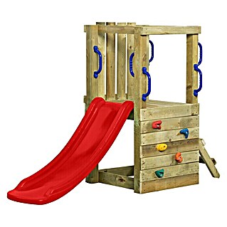 Swing King Kinderspielturm Irma (L x B x H: 190 x 66 x 125 cm, Holz/ Rot)