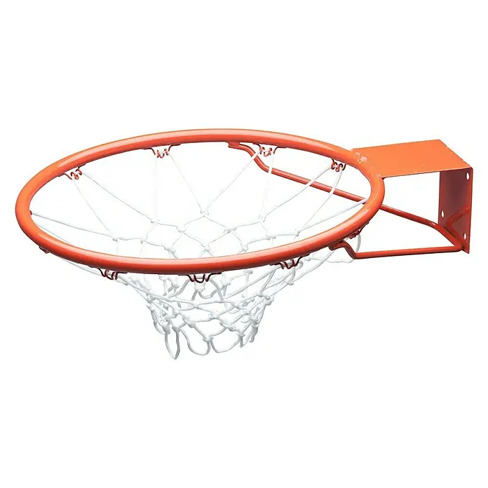 Swing King Basketballkorb - 45 x 45 x 15 cm, Orange - Basketballkorb mit orangefarbenem Ring und weißem Netz, bereit für das nächste Spiel.\n