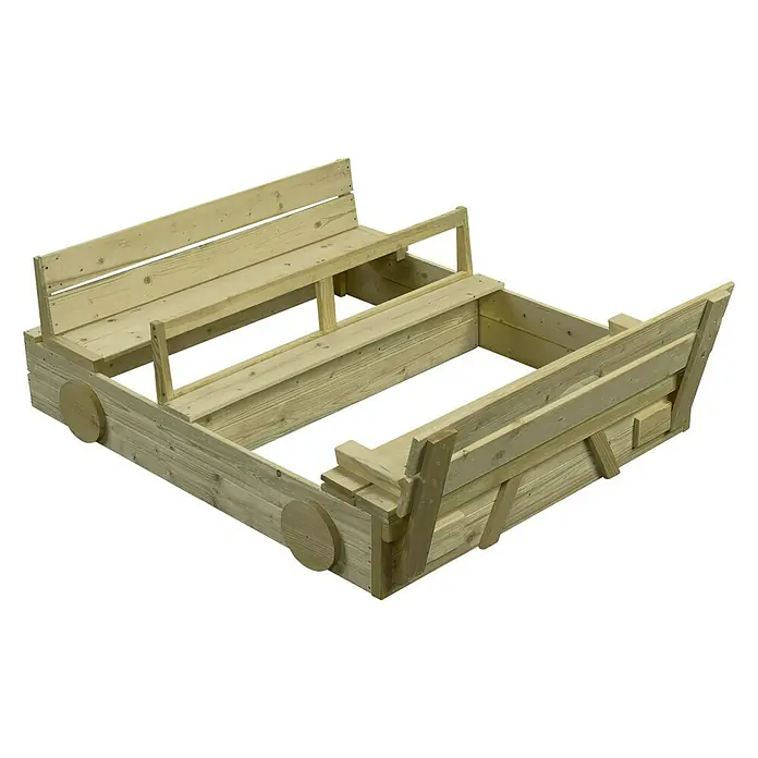 Swing King Sandkasten Auto - 100 x 120 x 20 cm, Holz, Imprägniert - Holzsandkasten in Form eines Autos, perfekt für stundenlangen Spielspaß im Freien. Ideal für Kinder zum Buddeln und Bauen.