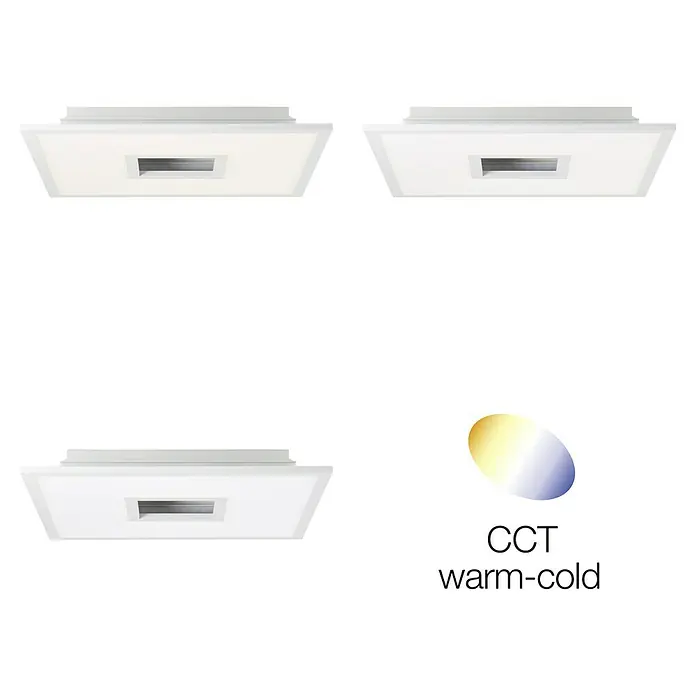 Brilliant LED-Deckenleuchte Ellia - 24 W, L x B x H: 45 x 45 x 5 cm, Weiß, Kaltweiß - Quadratische LED-Einbauleuchte mit verstellbarer Farbtemperatur für individuelle Beleuchtungslösungen.