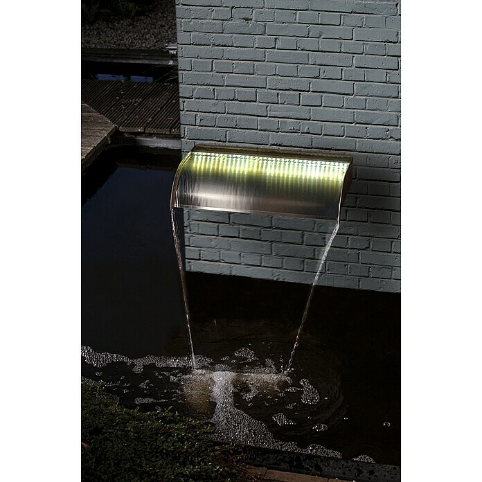 Ubbink Einbau-Wasserfall Nevada (33 x 60 x 13 cm, Edelstahl, LED) | BAUHAUS