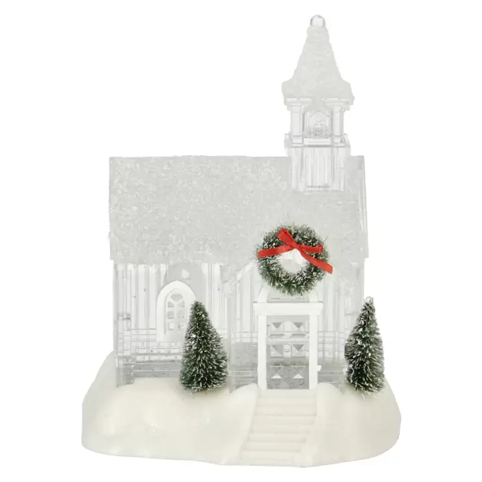 Markslöjd LED-Schneelaterne Kapelle - Innen, Transparent, 14 x 17 x 23 cm, Batteriebetrieben