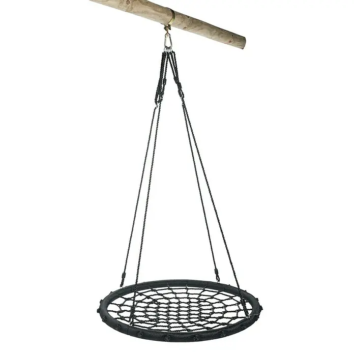Swing King Nestschaukel - Durchmesser: 100 cm, Schwarz - Ein Nestschaukel, aufgehängt an einem Ast, bietet entspannenden Schaukelspaß im Garten. Die robuste Konstruktion sorgt für sicheren Halt und Komfort.