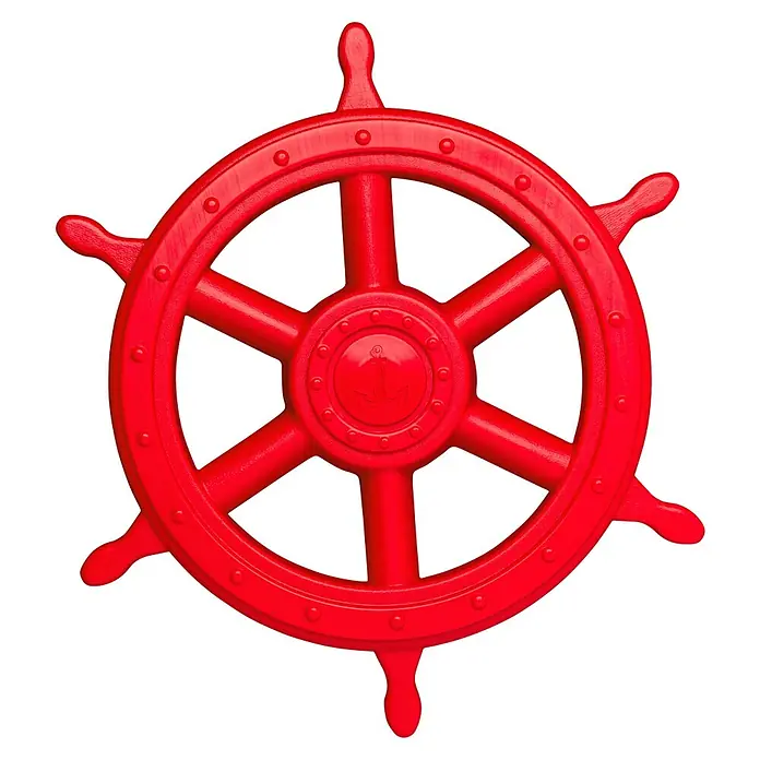 Swing King Kinder-Lenkrad - Durchmesser: 40 cm, Kunststoff, Rot - Rotes Steuerrad mit Griffen und Anker in der Mitte. Das perfekte Accessoire für kleine Kapitäne und Seefahrer.