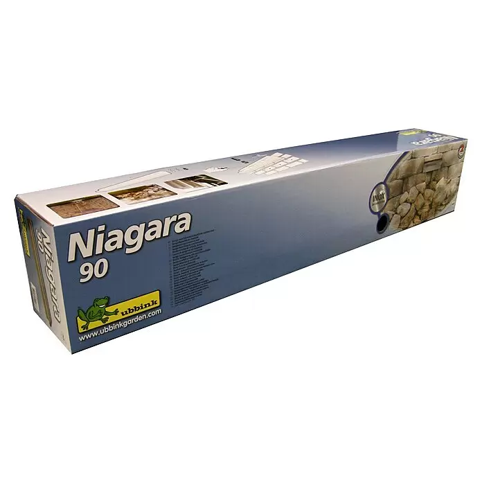 Einbau-Wasserfall Niagara 90 Inox - 90 x 12,5 x 10 cm, Edelstahl - Langer Karton für Niagara 90 Wasserfall-Set, aus 304 Edelstahl.