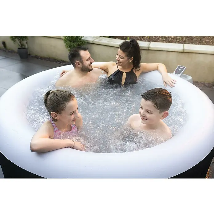 Bestway Lay-Z-Spa Mobil-Whirlpool Miami Air-Jet - Ø x H: 180 x 66 cm, Schwarz, 669 l - Familie entspannt im aufblasbaren Whirlpool. Ideal für Spaß und Entspannung im eigenen Garten, bietet der Whirlpool Platz für die ganze Familie.