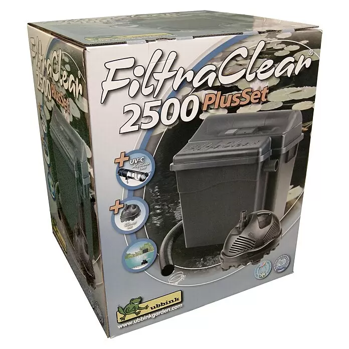 Ubbink Teichinnenfilter FiltraClear 2500 Plus Set - Fördermenge pro Std.: 700 l - Diagonale Ansicht