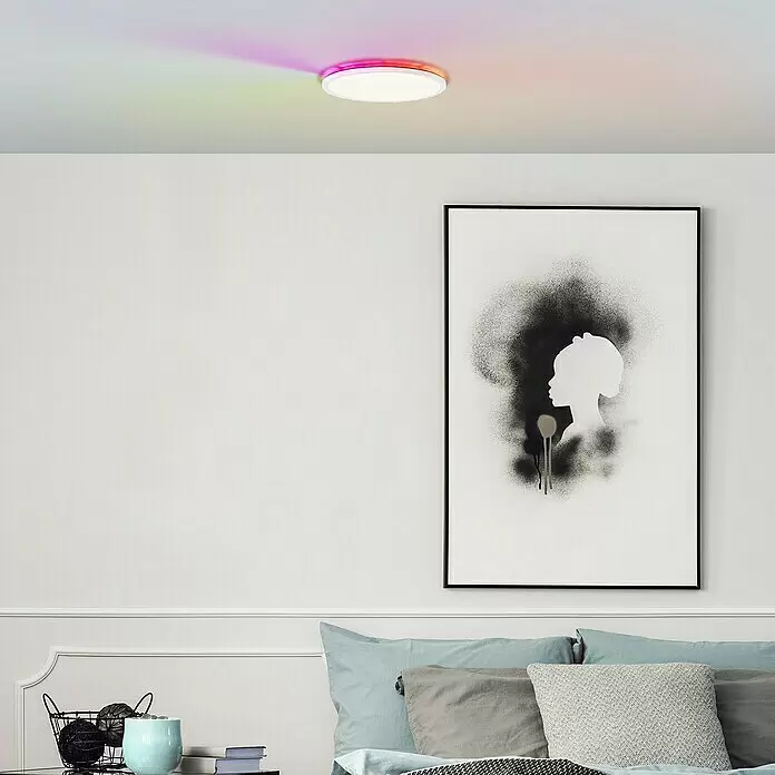Brilliant LED-Deckenleuchte rund Tanida - 20 W, Ø x H: 29,5 x 2,5 cm, Weiß, Kaltweiß - Stimmungsaufnahme