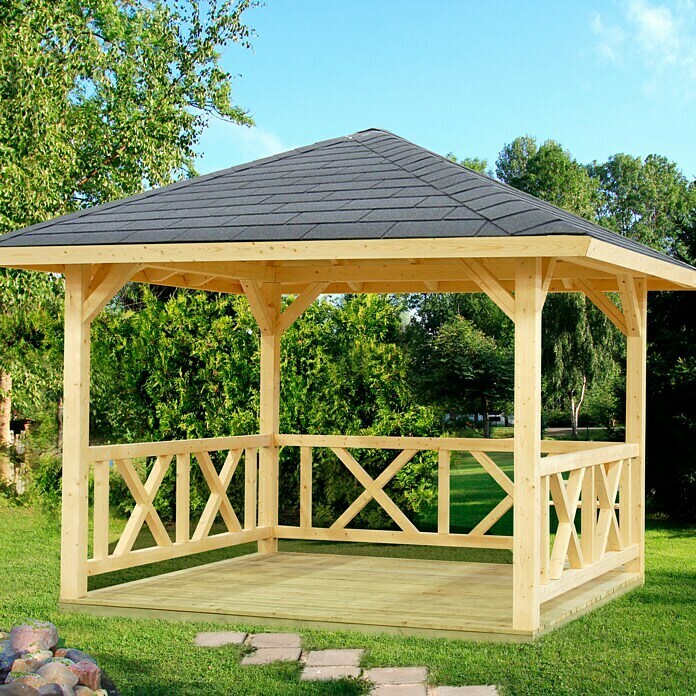 Palmako Pavillon Berta (Grundfläche: 9 m², Fichte, Natur)