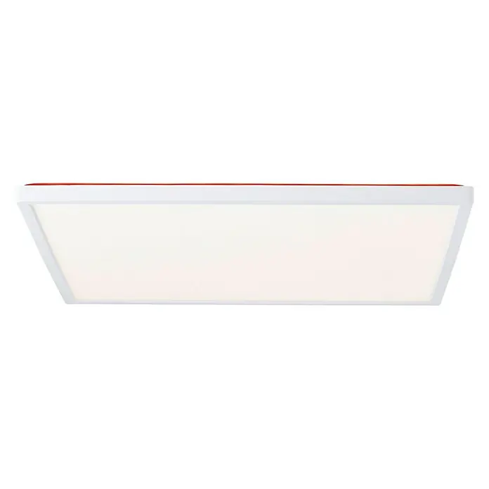 Brilliant LED-Deckenleuchte Tanida eckig - 22 W, L x B x H: 42 x 42 x 2,6 cm, Weiß, Kaltweiß - Weißes LED-Panel mit rotem Akzent. Das Panel ist rechteckig und gibt helles, gleichmäßiges Licht ab. Ideal für Büros und Wohnräume.