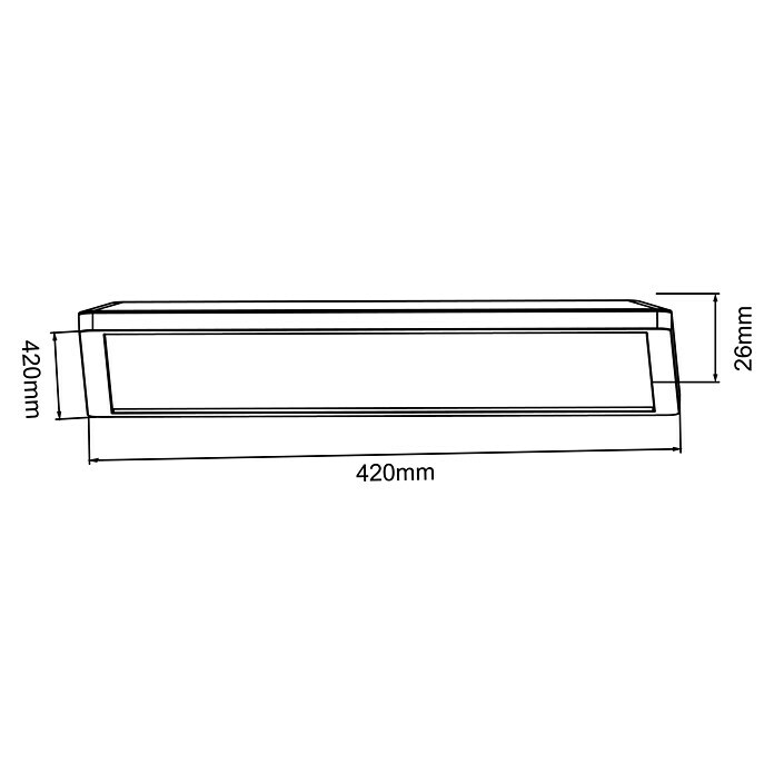 Brilliant LED-Deckenleuchte Tanida24 W, L x B x H: 42 x 42 x 2,6 cm, Weiß, Kaltweiß Sketch